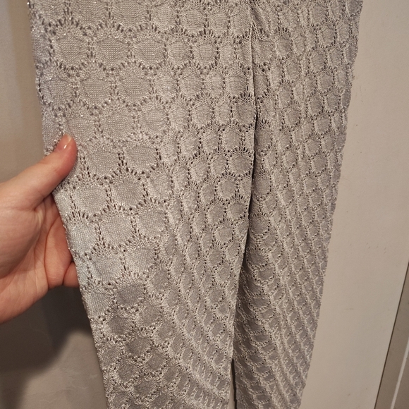Club Monaco Women's NWT Silver Pointelle Knit Kiona Sweater Jogger Pants XS - Picture 8 of 8